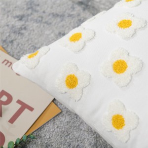 Daisy Sunflower Plumeria Cotton Waist Pillow Sofa Pillow Cushion Cover Embroidery