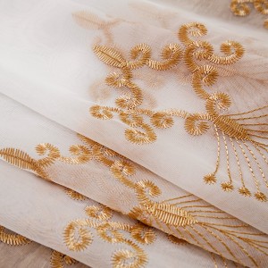 Embroidery window sheer curtains living room simple european style curtain design for bedroom