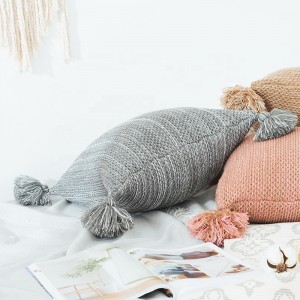 Factory Price Home Knit Decorative Couch Pillow Cushion With Tassel