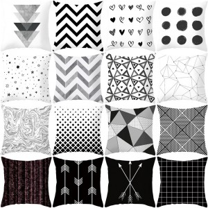 Geometric Abstract Triangle Strip Throw Pillow Covers Modern Velvet Pillow Cushion Cover