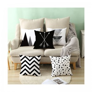 Geometric Abstract Triangle Strip Throw Pillow Covers Modern Velvet Pillow Cushion Cover