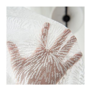 Geometric Fireworks White Woven Lace Sheer Curtain Flower Rod Gauze