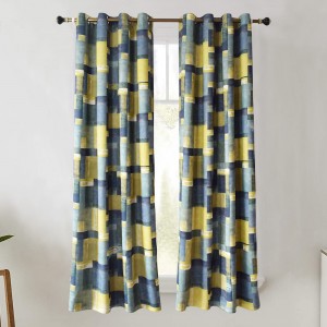 Geometric printing curtains 3d punching curtain customization