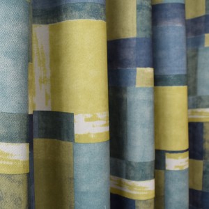 Geometric printing curtains 3d punching curtain customization
