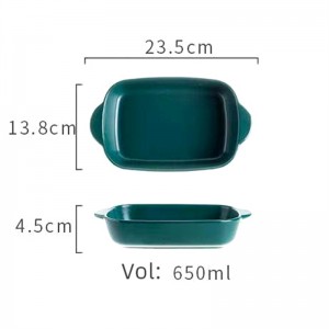 Wholesale Ceramic Baking Dishes Rectangular Kitchen Bakeware With Handles