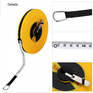 50 Meters Fibreglass Measuring Ruler Long Tape Measure Tools Household Tools 50m Leather Box Fiber Ruler Measuring Tool