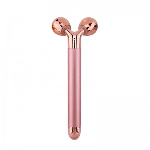 New Electric Roller 3D Face-lifting Massager V Shape Vibration 24k Golden Anti-aging Pulse Beauty Bar Body Lift Skin Care Tool