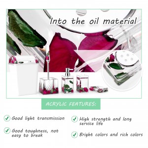 Acrylic Bathroom Accessories Toothbrush Holder Soap Dispenser Soap Dish Trash Can Bathroom Set