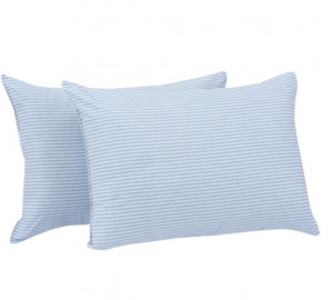 Blue and white stripe polyester  cotton neck sleeping pillow