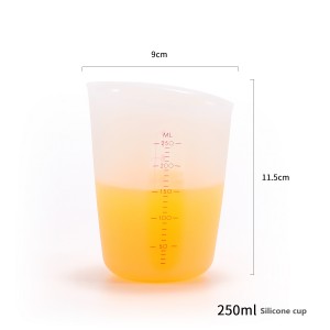 Diy food grade silicone250ML500ml wash measuring cup hand-made with scale silicone measuring cup