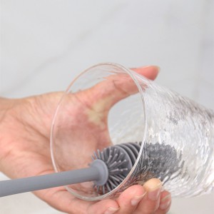Long Handle Silicone Glass Bottle Cleaner Brush Water Bottle Cleaning Brush Household Tea Kitchen Wash Cup