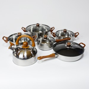 Low price 12pcs stainless steel cookware pot new type cookware set