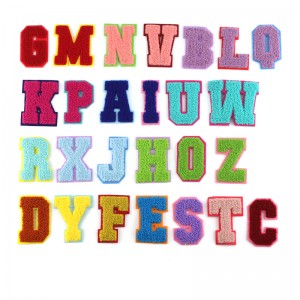 iron on colorful Alphabet Chenille embroidered patches 7cm A-Z letter embroidery patch for kid garment clothing DIY accessories