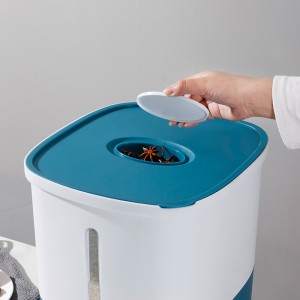 10KG Sealed Rice Bucket Dispenser Box Transparent Visible Moisture Proof Storage Food Grain Rice Container