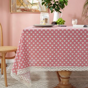 european 8 seater round indoor table cover home decoration dinging hotel tablecloth tassel linen cotton table cloth