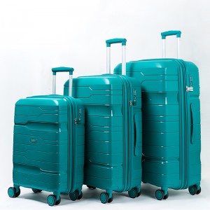 Promotional Selected 20; 24; 28; Carry on Suitcase Pp Travel Trolley Hardside Luggage Set Black Spinner Unisex 1201