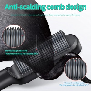 Hot Hair Straighteners Brush Women Hair Styler Curling Iron Electric Hot Comb Straightener Fast Heating Curler Hair Caring Tools