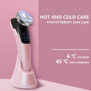 EMS Massager LED light therapy Sonic Vibration Wrinkle Removal Skin Tightening Hot Cool Treatment Skin Care Facial Beauty Device