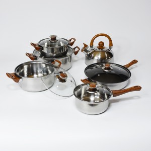 Low price 12pcs stainless steel cookware pot new type cookware set