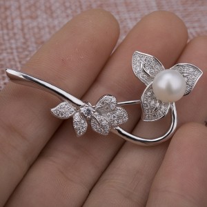 925 Sterling Sliver Flower silver brooch