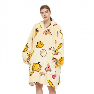 NO MOQ custom digital print hoodie blanket