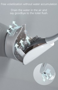 Household Cleaning Tools and Accessories Cleaning Toilet Brush with Holder Set Brush Bendable Bristle Silicone Flex Toilet Brush