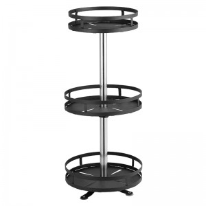 Black Painted Stainless Steel Kitchen Storage Rack Rotating Toilet Rack Shelf Bathroom rack storage