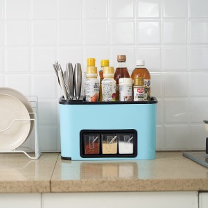 Kitchen Storage & Organizer Knife Seasoning Organizer Box Storage Rack Plastic Condiment Bottle Mix Tool Holder