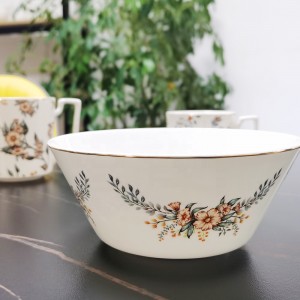 Wholesale European style fine bone china ceramic plates gold rim dinner tableware set luxury wedding dinnerware