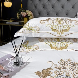 Luxury style Embroidery Colorful bedding sets 4 sets 4 seasons 100% cotton fabric 1 comforter cover 2 pillowcase 1 bed sheet