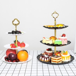 hot sale 3 layers dry fruit plate dessert plate cake stand
