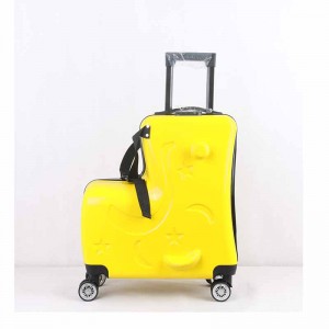 Portable Children Fashion Luggage trolley cases With Scooter Ride Kids Trolley Cases Ride Kids Hard Suitcase For Travel Trip