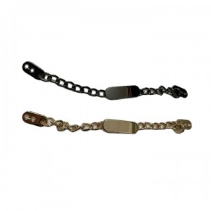 High quanlity Handmade Metal Clothing Accessory Hand Sewing Chain With Covered Metal Label for cloth bag shoes swimwear
