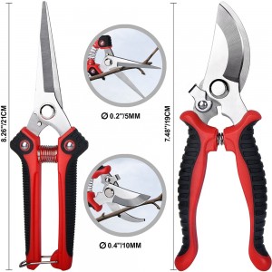 2 Pieces stainless steel rustproof blade flower branch pruning pruner mini gardening tool set