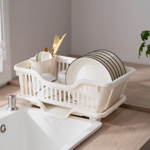 Household Kitchen Items One Layer Dish Drainer Plastic Dish Rack Storage Dish Holder Multi-Scenario Use Kitchen Storage