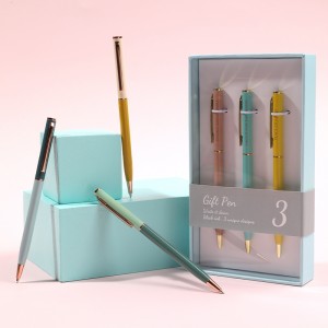 Thin Hotel Supplies Promotion Ball Pen Luxury Laser Branded Metal Body Twist Slim Ballpoint Pens