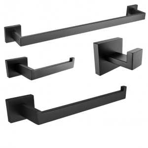 hot sale shower room square design sus304 stainless steel 4pcsset bathroom accessories set