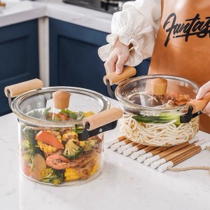 3.5L 4.5L 5L microwave stove fire directly resistant non-stick kitchen glass cooking pot sets