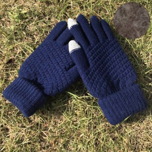 Winter Warm Knitted Full Finger Gloves Ladies Women’S Smooth Wool Gloves In Bulk