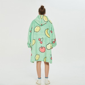 NO MOQ custom digital print hoodie blanket