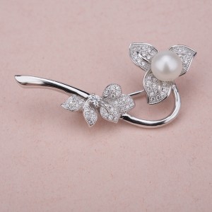 925 Sterling Sliver Flower silver brooch