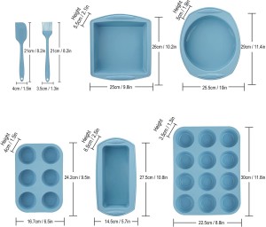 Lovely Kitchen silicone baking & pastry tools kit bakeware sets Muffin Bread loaf Pans Mold Trays