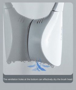 Household Cleaning Tools and Accessories Cleaning Toilet Brush with Holder Set Brush Bendable Bristle Silicone Flex Toilet Brush