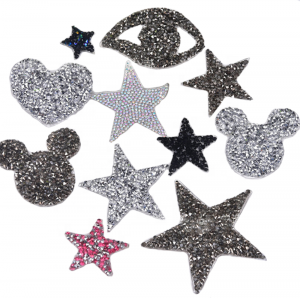 rhinestone pattern patch hot melt adhesive clothing shoes hat accessories heart five-pointed star eyes lips Resin diamond patch