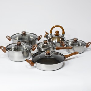 Low price 12pcs stainless steel cookware pot new type cookware set