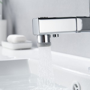 Tall Square Chrome Hot Cold Water Single Handle Bathroom Brass Modern Pull Out Basin Faucet