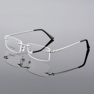 Fashion Metal Alloy Rimless Eyewear Glasses Frames Men Women Ultralight Prescription Myopia Optical Eyeglasses Frames 2021