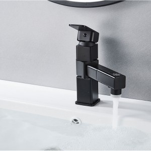 Cold and Hot Water Mixer Bathroom Sink Mixer Brass Black Basin Tap