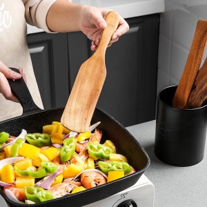 Wooden Cooking Utensils Natural Teak Kitchen Utensil Set Heat Resistant Non Stick Wood Cookware Slotted Spurtle Spatula Sets