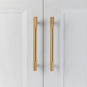 Knurling Brass Solid Furniture Hardware Cabinet Drawer Handle and Knob Wardrobe Pulls